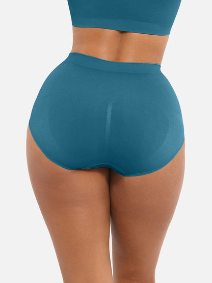 Seamless Mid-Waist Tummy Control Peach-Hip Brief