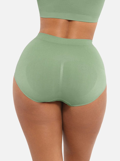 Seamless Mid-Waist Tummy Control Peach-Hip Brief