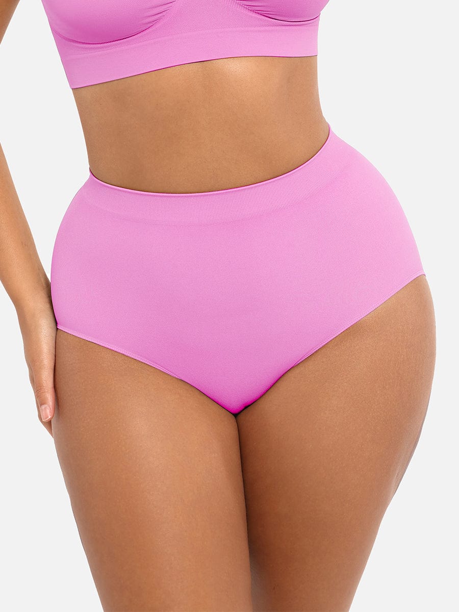 Seamless Mid-Waist Tummy Control Peach-Hip Brief