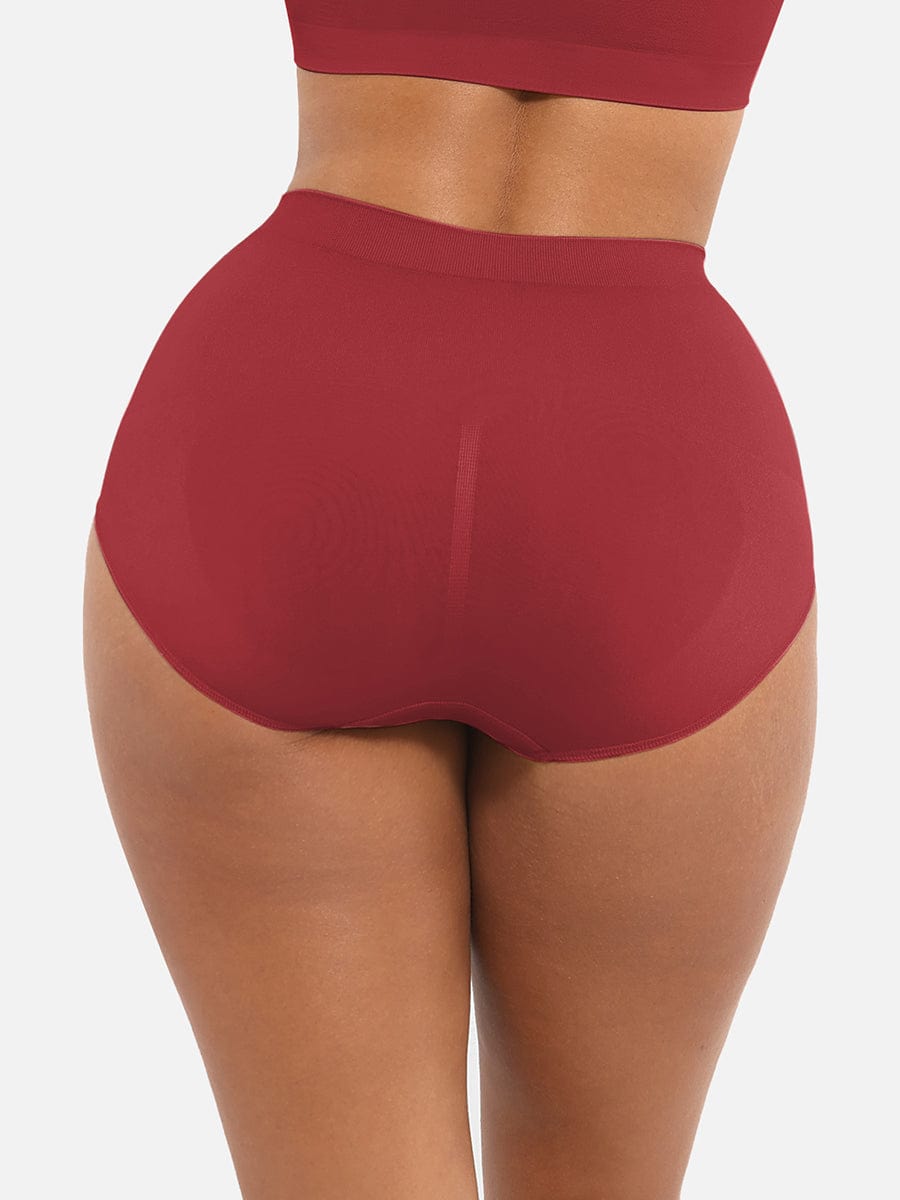 Seamless Mid-Waist Tummy Control Peach-Hip Brief