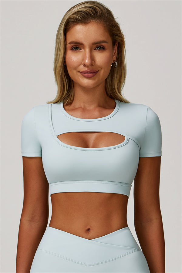 The Lavish Cut-out Crop Top Leggings 2-Piece Set