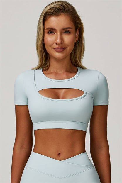 The Lavish Cut-out Crop Top Leggings 2-Piece Set