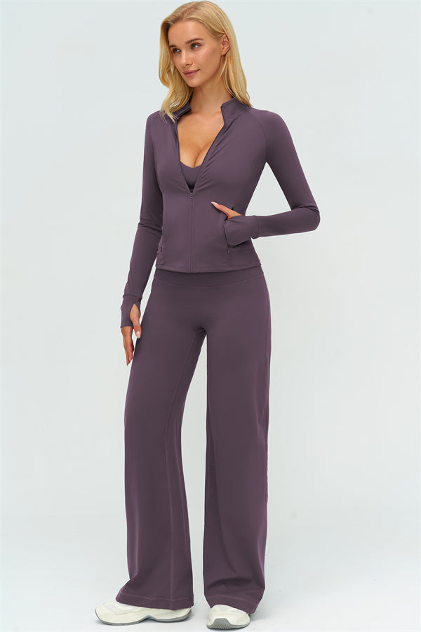 The Twirl Zip Jacket New Straight Leg Pants 2-Piece Set