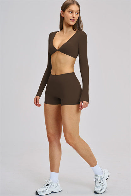 The Zestful Long Sleeve Crop Top