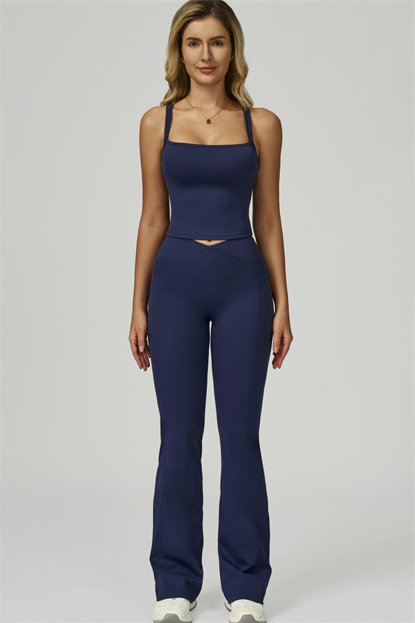 The Flourish Crop Tank Flared Leggings 2-Piece Set
