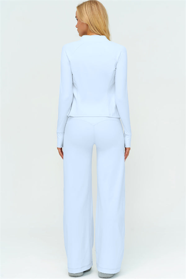 The Twirl Zip Jacket Halter Tank Top New Straight Leg Pants 3-Piece Set