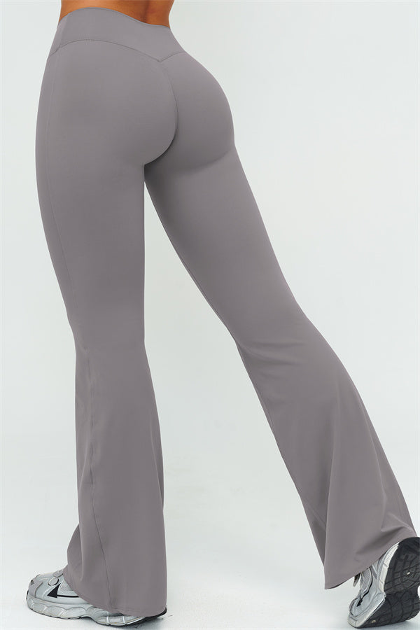 The Lushness Long Sleeve Crop Top Flared Leggings 2-Piece Set