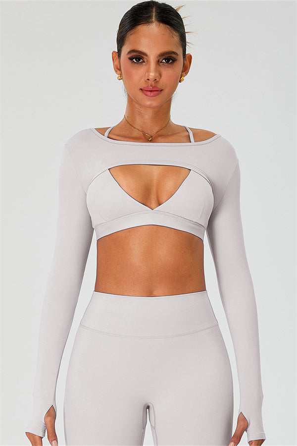 The Ember Sports Bra Crop Top Leggings 3-Piece Set