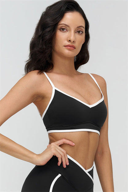 The Crave Contrast Sports Bra Shorts 2-Piece Set
