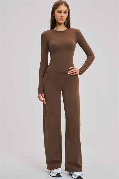 The Dynamic Long Sleeve T-shirt Straight Leg Pants 2-Piece Set