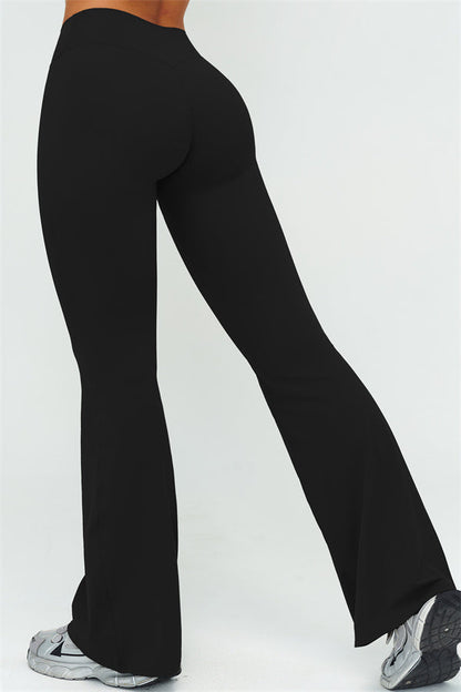 The Lushness Long Sleeve Crop Top Flared Leggings 2-Piece Set