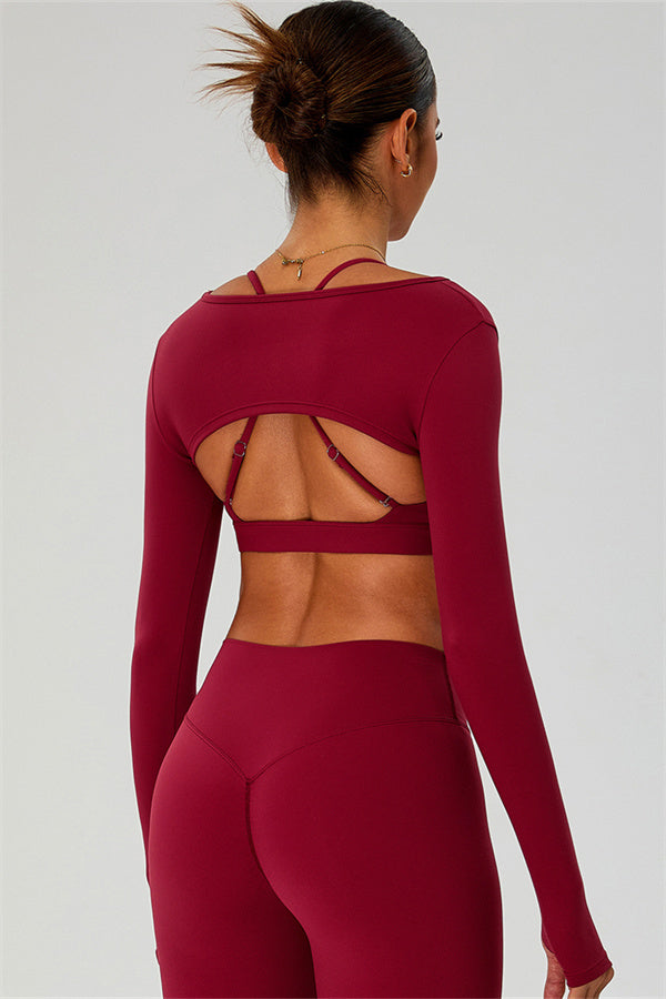 The Ember Sports Bra Crop Top Leggings 3-Piece Set