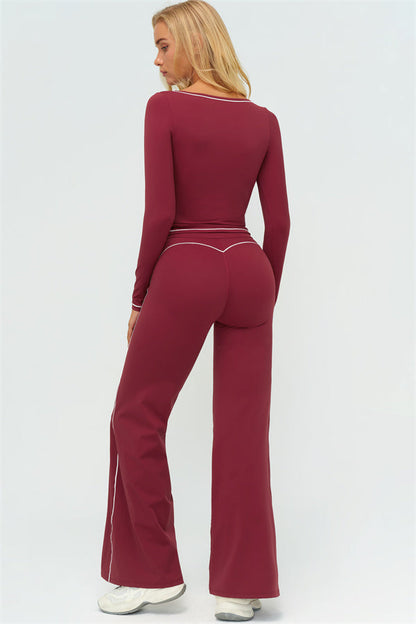 The Amara Long Sleeve T-shirt Flared Leggings 2-Piece Set