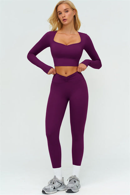 The Lushness Long Sleeve Crop top Leggings 2-Piece Set