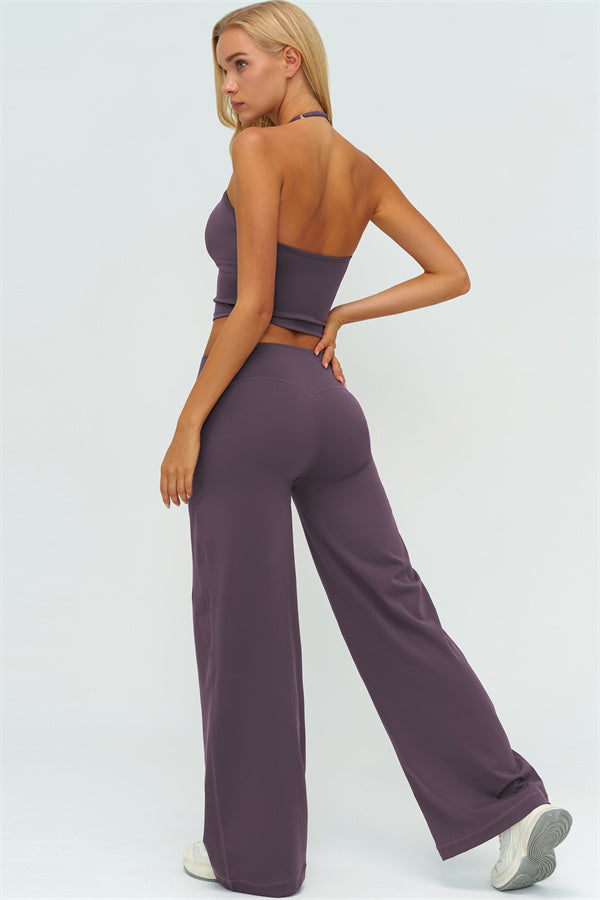 The Twirl Halter Tank Top New Straight Leg Pants 2-Piece Set