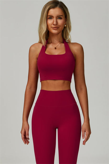 The Seraphine Halter Crop Top Leggings 2-Piece Set
