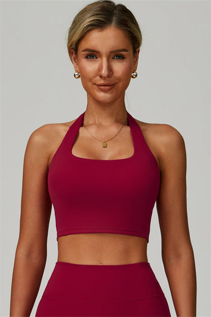 The Seraphine Halter Crop Top Leggings 2-Piece Set