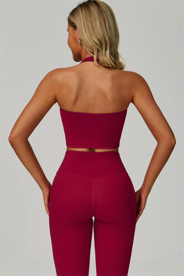 The Seraphine Halter Crop Top Leggings 2-Piece Set
