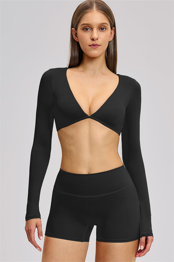 The Zestful Long Sleeve Crop Top