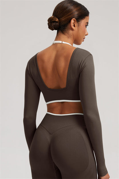 The Elevate Long Sleeve Crop top Shorts 2-Piece Set