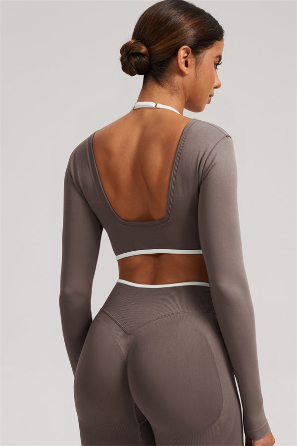 The Elevate New Long Sleeve Crop top Leggings 2-Piece Set