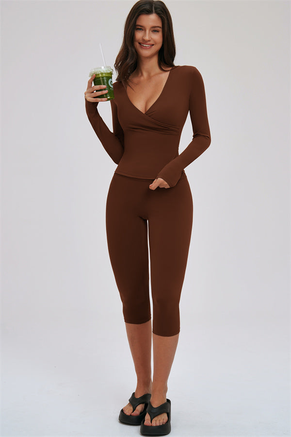 The Twirl Halter Tank Top Capri Leggings 2-Piece Set