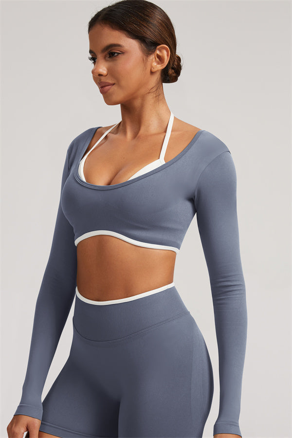 The Elevate New Long Sleeve Crop top Leggings 2-Piece Set