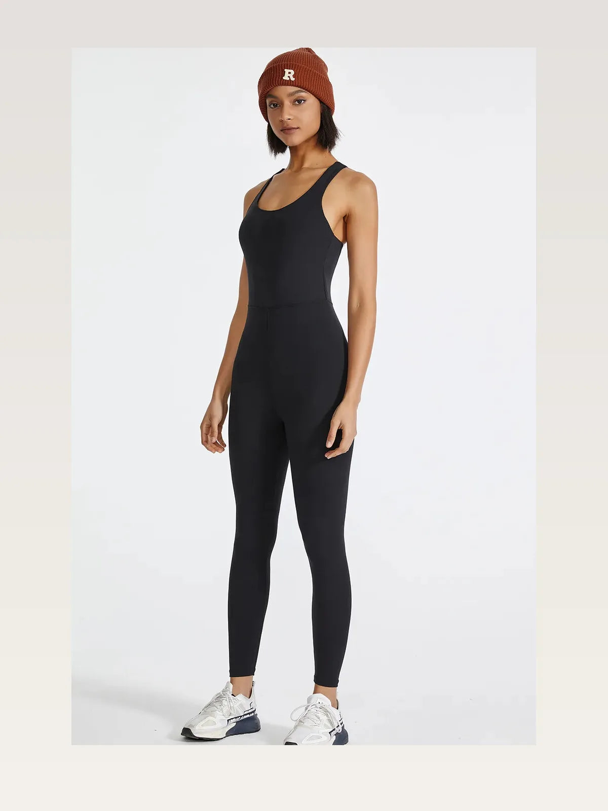Crisscross Back Wide Strap Active Jumpsuit