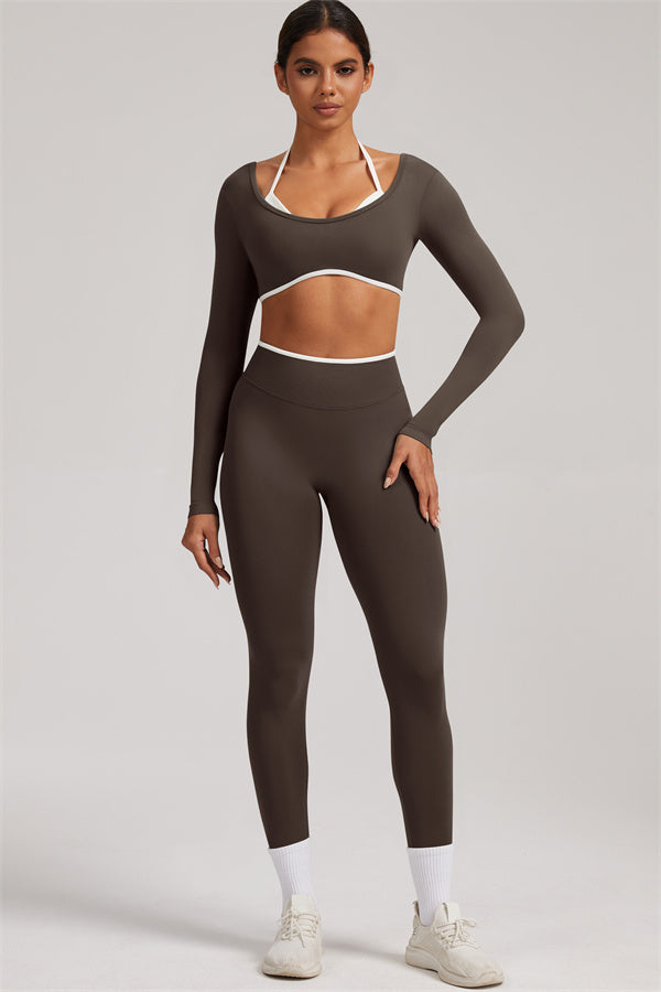 The Elevate Long Sleeve Crop top Leggings 2-Piece Set