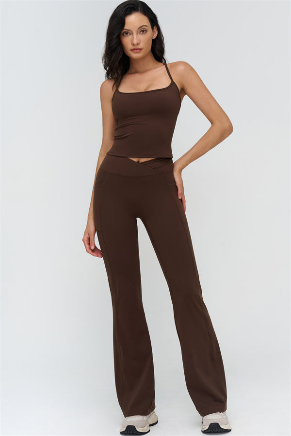 The BoldFit Crop Top Flared Leggings 2-Piece Set