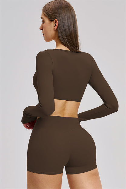 The Zestful Long Sleeve Crop Top
