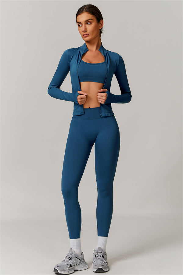 The Nova Luxe Jacket Sports Bra Leggings 3-Piece Set