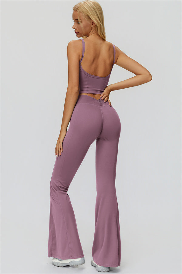 The Fyra Crop Tank Flared Leggings 2-Piece Set