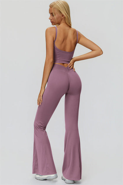 The Fyra Crop Tank Flared Leggings 2-Piece Set