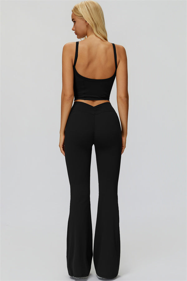 The Fyra Crop Tank Flared Leggings 2-Piece Set
