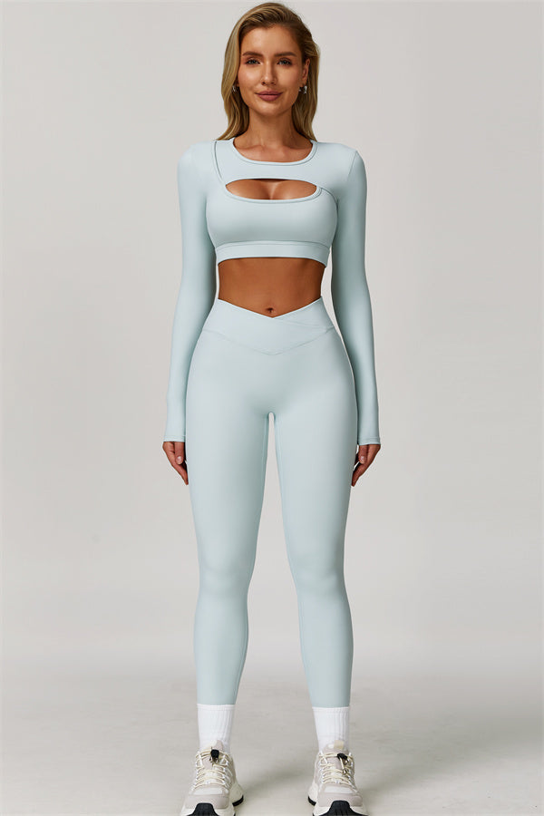 The Lavish Long Sleeve Cut-out Crop Top