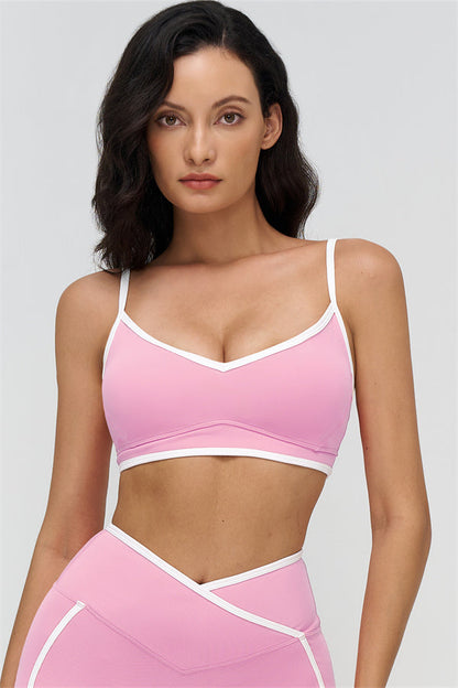 The Crave Contrast Sports Bra Shorts 2-Piece Set