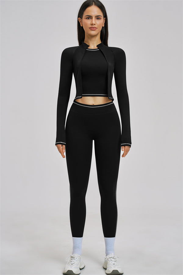 The Unbound Jacket Crop Top Leggings 3-Piece Set