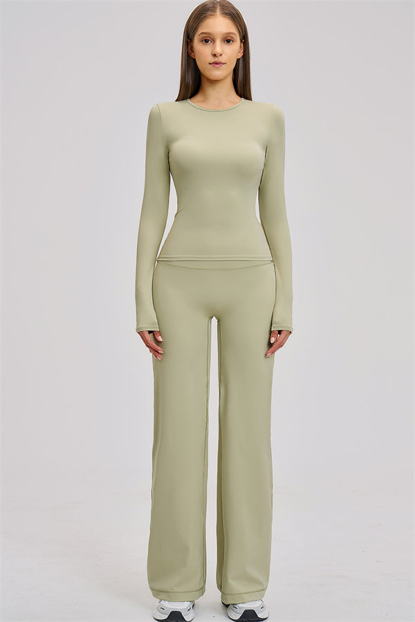 The Dynamic Long Sleeve T-shirt Straight Leg Pants 2-Piece Set