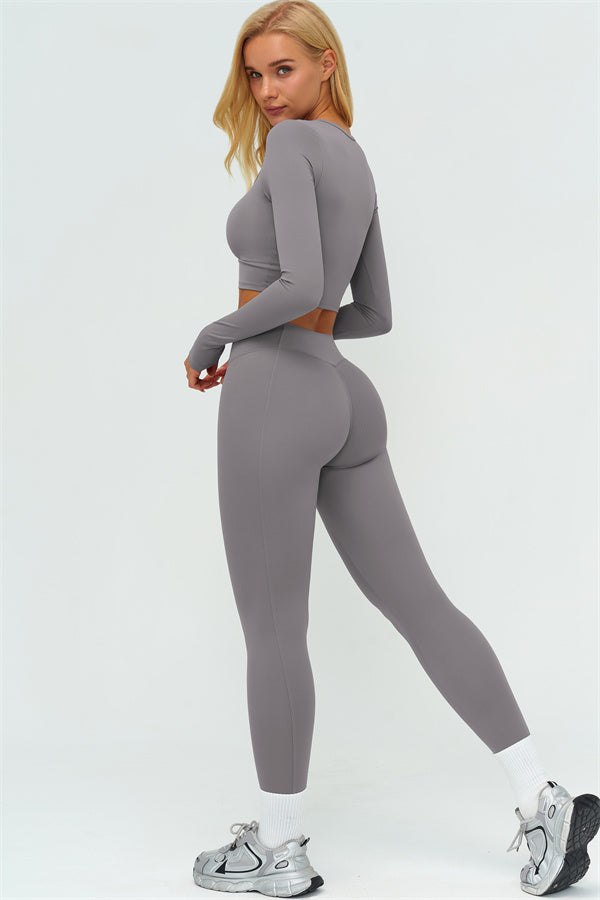 The Lushness Long Sleeve Crop top Leggings 2-Piece Set