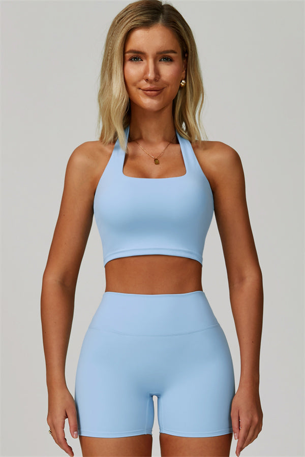 The Seraphine Halter Crop Top Shorts 2-Piece Set