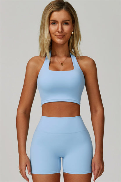 The Seraphine Halter Crop Top Shorts 2-Piece Set