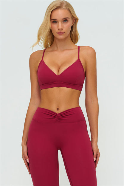 The Lushness Y-Back Sports Bra Flared Leggings 2-Piece Set