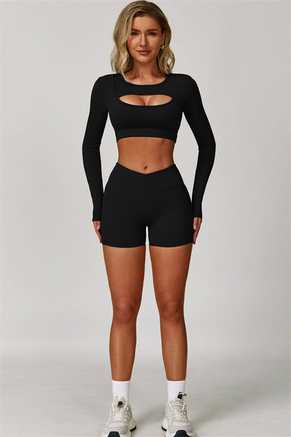 The Lavish Long Sleeve Cut-out Crop Top