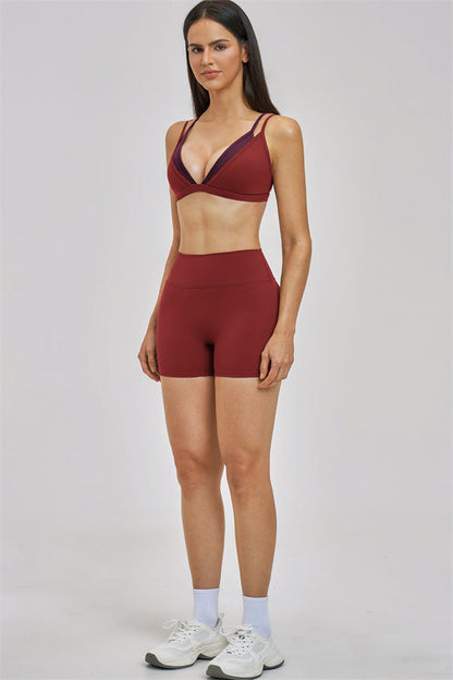 The New Seraphine Layered V Sports Bra Shorts 2-Piece Set