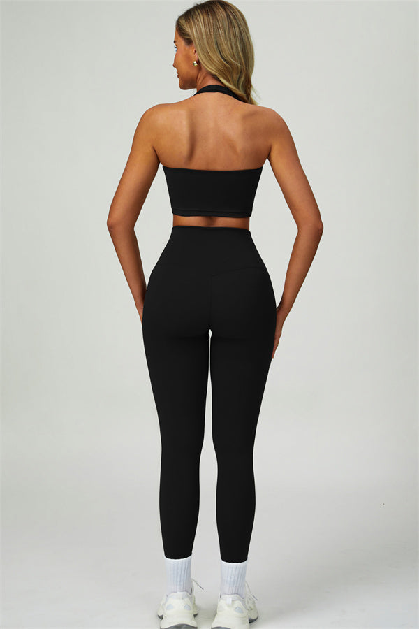 The Seraphine Halter Crop Top Leggings 2-Piece Set