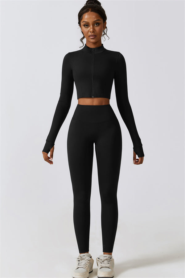 Juno Star Jacket Sports Bra Leggings 3-Piece Set