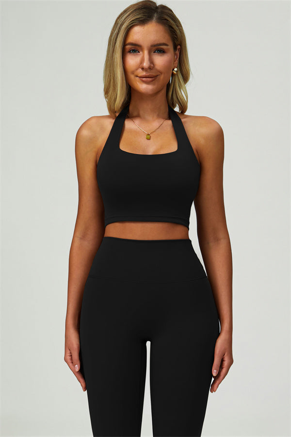 The Seraphine Halter Crop Top Leggings 2-Piece Set