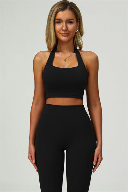 The Seraphine Halter Crop Top Leggings 2-Piece Set