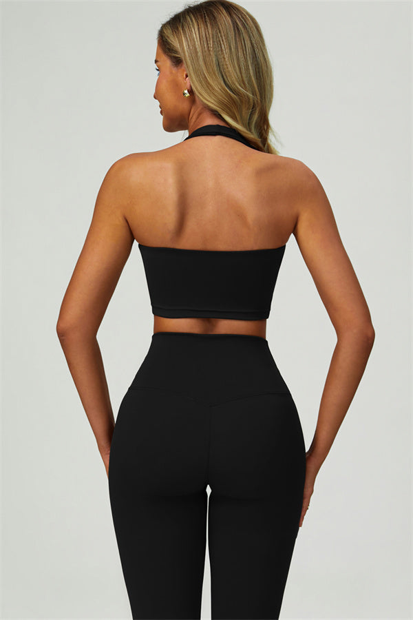 The Seraphine Halter Crop Top Leggings 2-Piece Set